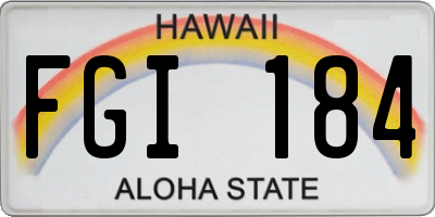 HI license plate FGI184