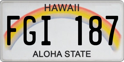HI license plate FGI187