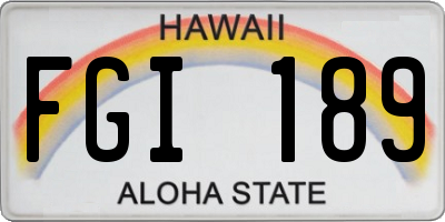 HI license plate FGI189