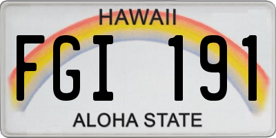 HI license plate FGI191