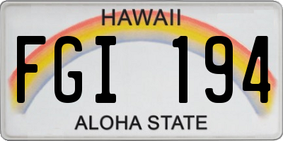 HI license plate FGI194