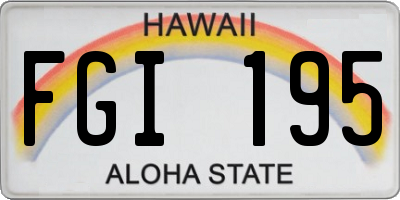 HI license plate FGI195