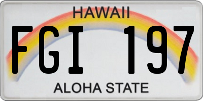 HI license plate FGI197