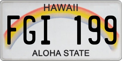 HI license plate FGI199