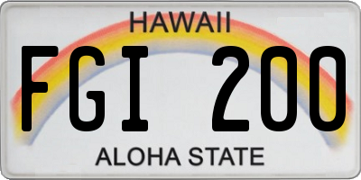 HI license plate FGI200