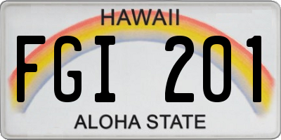 HI license plate FGI201