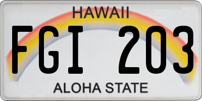 HI license plate FGI203