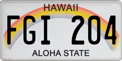 HI license plate FGI204