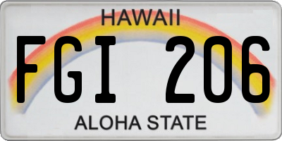 HI license plate FGI206