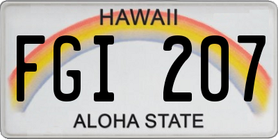 HI license plate FGI207