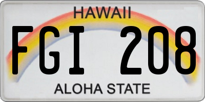 HI license plate FGI208