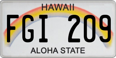 HI license plate FGI209