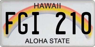 HI license plate FGI210