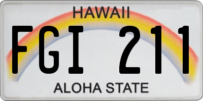 HI license plate FGI211