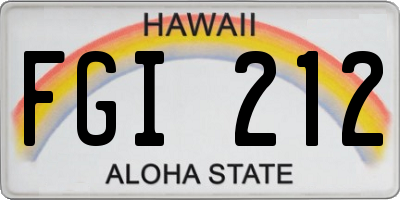 HI license plate FGI212