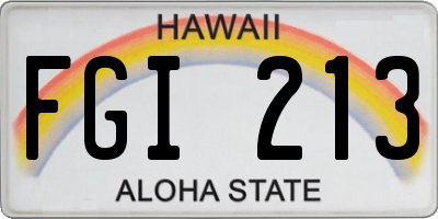 HI license plate FGI213