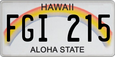 HI license plate FGI215