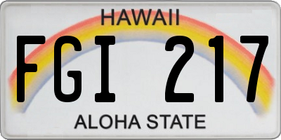 HI license plate FGI217