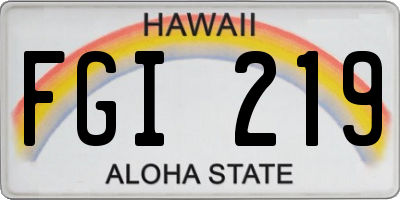 HI license plate FGI219