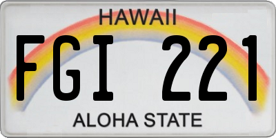 HI license plate FGI221