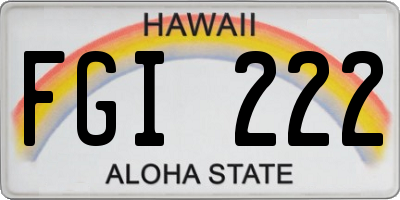 HI license plate FGI222