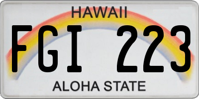 HI license plate FGI223