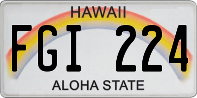 HI license plate FGI224
