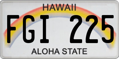 HI license plate FGI225