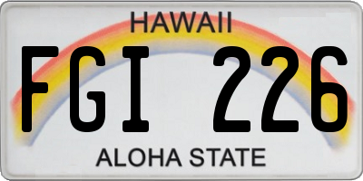 HI license plate FGI226