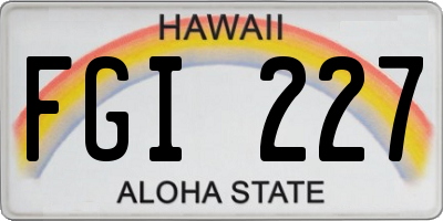 HI license plate FGI227