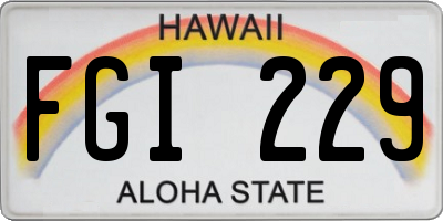 HI license plate FGI229