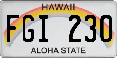 HI license plate FGI230