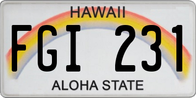 HI license plate FGI231
