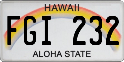 HI license plate FGI232