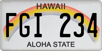 HI license plate FGI234