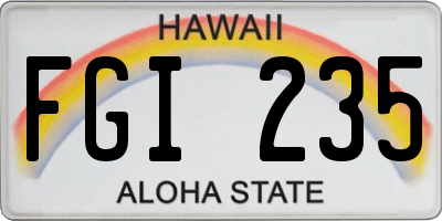 HI license plate FGI235