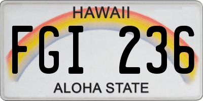 HI license plate FGI236