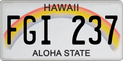 HI license plate FGI237