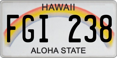 HI license plate FGI238