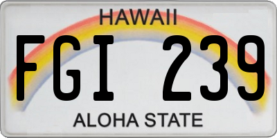 HI license plate FGI239