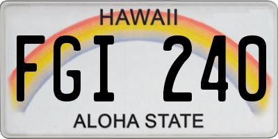 HI license plate FGI240