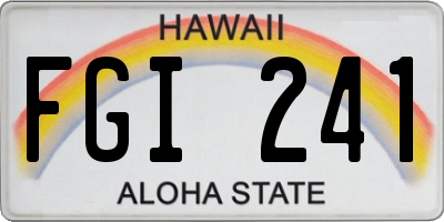 HI license plate FGI241