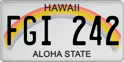 HI license plate FGI242