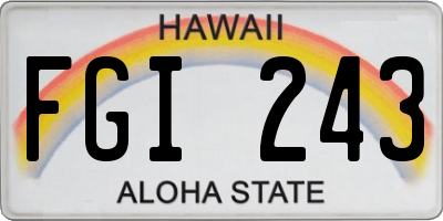 HI license plate FGI243