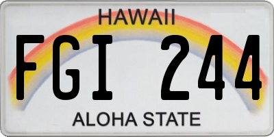 HI license plate FGI244