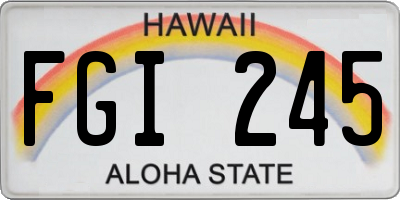 HI license plate FGI245
