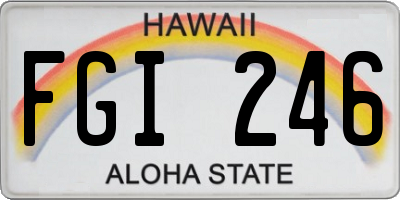 HI license plate FGI246