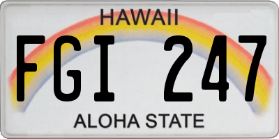 HI license plate FGI247