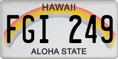 HI license plate FGI249