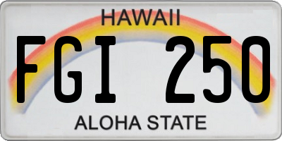 HI license plate FGI250